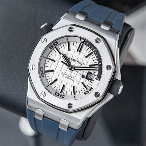 audemars piguet royal oak diver wrist shot|audemars piguet silver dial.